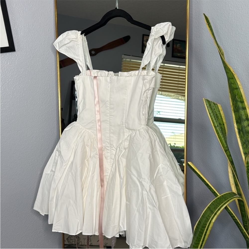 House of Cb ‘Florence’ White Cotton Corset Mini Dress NWOT - Picture 11 of 11
